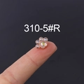 Rose gold cat paw piercing stud with opal stone held on fingertip for size reference - Cat Paw Style (HSPJ310-5#R)