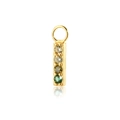 Gold-plated S925 silver earring charm with four rectangle gradient zircon stones - Style H (Green Gradient)