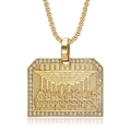 Gold plated stainless steel Last Supper pendant necklace with sparkling crystal frame - Gold Pendant Only