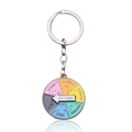 Rainbow mood spinner keychain with today I am emotion tracker and rotating metal arrow - Today I Am Keychain / Status Rainbow Keychain