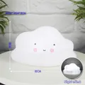 Cute cloud shaped white night light for bedroom with friendly face 15cm x 8cm - Cloud White