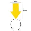 Funny yellow arrow headband for Halloween party hair accessories measures 13.5x19.5cm - Yellow Arrow