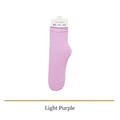 Light purple sheer mesh crew socks with a comfortable elastic band for women - One Size / Light Purple