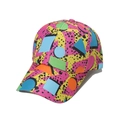 Berretto da baseball retrò anni 80 90 con motivi graffiti geometrici colorati in vista laterale - 58cm / Cappellino da Baseball Street Style Colorato (Cappellino 1)