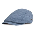 Blaue Schiebermütze mit Waffelstruktur und stilvollem Metalllogo für Herren - Blau