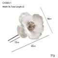 White 18cm velvet artificial flower with gold glitter edges for Christmas tree decoration - White