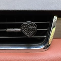 Sparkling black heart car air vent perfume clip with rhinestones and LOVE design - LOVE Black