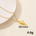 Collana con ciondolo a forma di elefante dorato con rilievo su catena a maglie O - Elefante / Oro