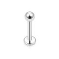 40-teiliges Piercing-Set aus silbernem Edelstahl mit klassischen Kugel- und Kegelsteckern - Lippenring (Kugel) / 1.2x6x3