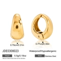 Especificaciones detalladas de tamaño y peso de pendientes elefante de oro y acero - Hebilla de Oreja Dorada Pulida Minimalista (JDE0308023)