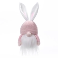 Gnomo de Pascua de peluche rosa con barba blanca larga y orejas de conejo decorativas - Estilo Conejo (Rosa)