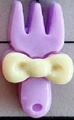 Miniature purple resin fork accessory with yellow bow detail for DIY hair clips - Bow Fork / Purple