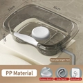 Smoky grey portable bedside shampoo basin with ergonomic neck support and drain tube - Upgraded Grey PP Basin + Drain Pipe + Hook + Headrest + Neck Pad + Brush