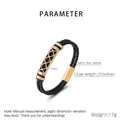 Dettaglio delle dimensioni del bracciale in pelle da uomo con chiusura magnetica dorata - Oro (KB204694-SJ)
