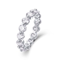 925 silver eternity ring with round cut moissanite stones in a silver finish - R13575 Moissanite 4.0mm