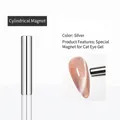 Silver cylindrical magnet for cat eye nail art gel polish with high-gloss metallic finish - Cylindrical Magnet