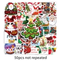 Set di 50 vivaci adesivi natalizi con disegni di Babbo Natale, renne e alberi addobbati - 50 Pezzi Tema Natalizio
