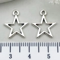 Silver hollow star charms made of alloy for DIY jewelry making 1.5cm width - Hollow Pentagram 14x17mm
