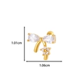 Golden butterfly bow cartilage stud with star pendant and sparkling zircon inlays - Star Charm Style (8# Gold)