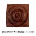 Square black walnut wood coaster with concentric circle pattern in large size - Black Walnut Bracelet Tray 13x13cm