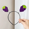 Funny purple grape headband for kids party and washing face with bouncy fruit springs - Grape Spring Hairband