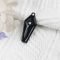 Halloween black coffin pendant with clear rhinestone and glossy finish on knit fabric - 6-Black Coffin