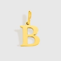 Pendente lettera B in acciaio inossidabile placcato oro 18k lucido per fai da te - Lettera B (ZP30271) / Argento