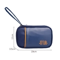 Custodia blu scuro per accessori digitali in nylon con cinturino, misura 19x12x3,5 cm - Stile a mano Blu navy