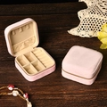 Pink velvet portable jewelry organizer with zipper closure and multi-slot interior - Velvet Cherry Blossom Pink (No Mirror)