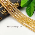 Faceted crystal glass beads in gold champagne AB color for DIY jewelry making - Size 1 (Approx 2mm) / Gold Champagne AB Color