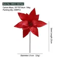 Rote künstliche Weihnachtsstern-Blume mit Glitzer und texturierten Blättern für Deko - Rot