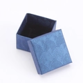 Dark blue textured jewelry box with black velvet lining for rings and necklaces - Scallop Pattern Royal Blue / 5*5*3 Ring Box