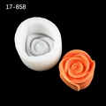 3D Rosenblüten-Silikonform für handgemachte Seifen und Duftkerzen in orangefarbenem Design - 17-858 Transparent