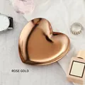 Polished heart-shaped stainless steel jewelry tray in elegant rose gold finish - Stainless Steel / Heart Shape Rose Gold (9*8.7cm)