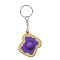 Silicone toast fidget toy keychain with green bread and purple bubble charm - Toast Style 2