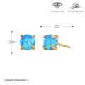 Detailed view of blue opal stud earrings with 0.6cm diameter and 925 silver specs - 925 Silver / 925 Silver Gold Plated - 6MM Blue Opal