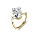 S925 sterling silver gold-plated ring featuring pear and emerald cut cubic zirconia - Lzr42-14k