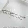 Silver lobster clasp extender chain with oval handmade tag for DIY jewelry making - Oval Tag Hand Made White Gold Plated