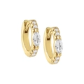 Eleganti orecchini huggies in argento s925 con zirconi colorati a taglio marquise e tondo - Zirconia Bianca