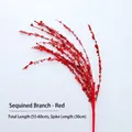 Red sequin spray Christmas DIY decoration, total length 55-60cm with 30cm tassel detail - 1 Piece / Red