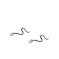 S925 sterling silver minimalist snake earrings with sparkling cubic zirconia stones - S925 Sterling Silver Snake / Silver