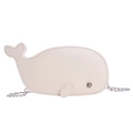 Cute cream white whale-shaped crossbody bag for children with a silver chain strap - White