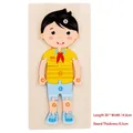 3D wooden cartoon boy number puzzle for kids early learning, size 30x14.8 cm - Boys