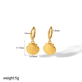 Golden seashell 18K gold-plated stainless steel earrings for women with detailed measurements - Scallop Shell Pendant Hoop Earrings (TE6891)