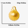 Dettagli dimensionali del ciondolo a conchiglia in acciaio inossidabile 304 oro - Oro