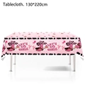 Pink western cowboy theme party tablecloth with cow print and Let's Go Girls text - Tablecloth