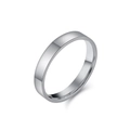 Gepolijste zilveren roestvrijstalen ring met vlakke buitenkant en ronde binnenkant - Maat 6 / 4mm Staalkleur