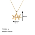 Elegante collar con colgante de doble estrella de mar dorada con perla y circón - Collar de Estrella de Mar de Perlas-Dorado