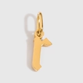Gothic style lowercase letter r pendant with a polished gold finish for DIY jewelry - Letter R / Gold