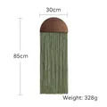 Nordic handmade green tassel wall hanging with semicircular wood board, 30x85cm - Style 4 / Grass Green